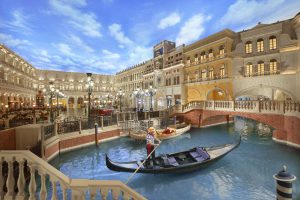 Guests can enjoy a ride aboard an authentic Venetian gondola at Grand Canal Shoppes
