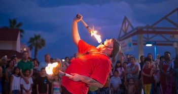 Amazing fire eater at Sunsets at Pier 60
