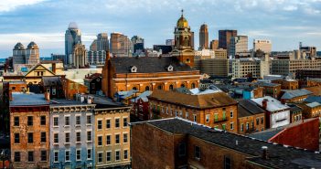 View of Cincinnati skyline from Over The Rhine district.